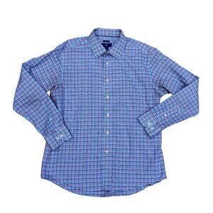 EGARA Non Iron Slim Fit Button Down Shirt XL Men's Plaid Long Sleeve Collar